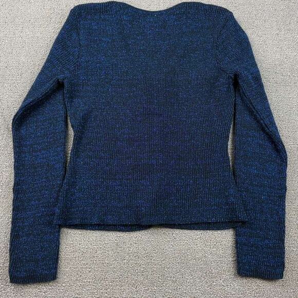Vintage The Great American Sweater Cardigan Women M Blue Clasp Metallic US Made - Picture 2 of 7